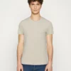 Pier One Uomo 3 PACK - T-shirt Basic - Brown/beige/light Blue