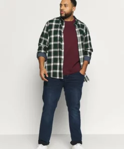 Pier One Uomo 2 PACK - T-shirt Basic - Dark Blue/bordeaux