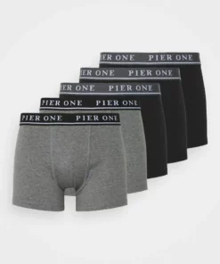 Pier One Uomo 5 PACK - Culotte - Black/mottled Dark Grey