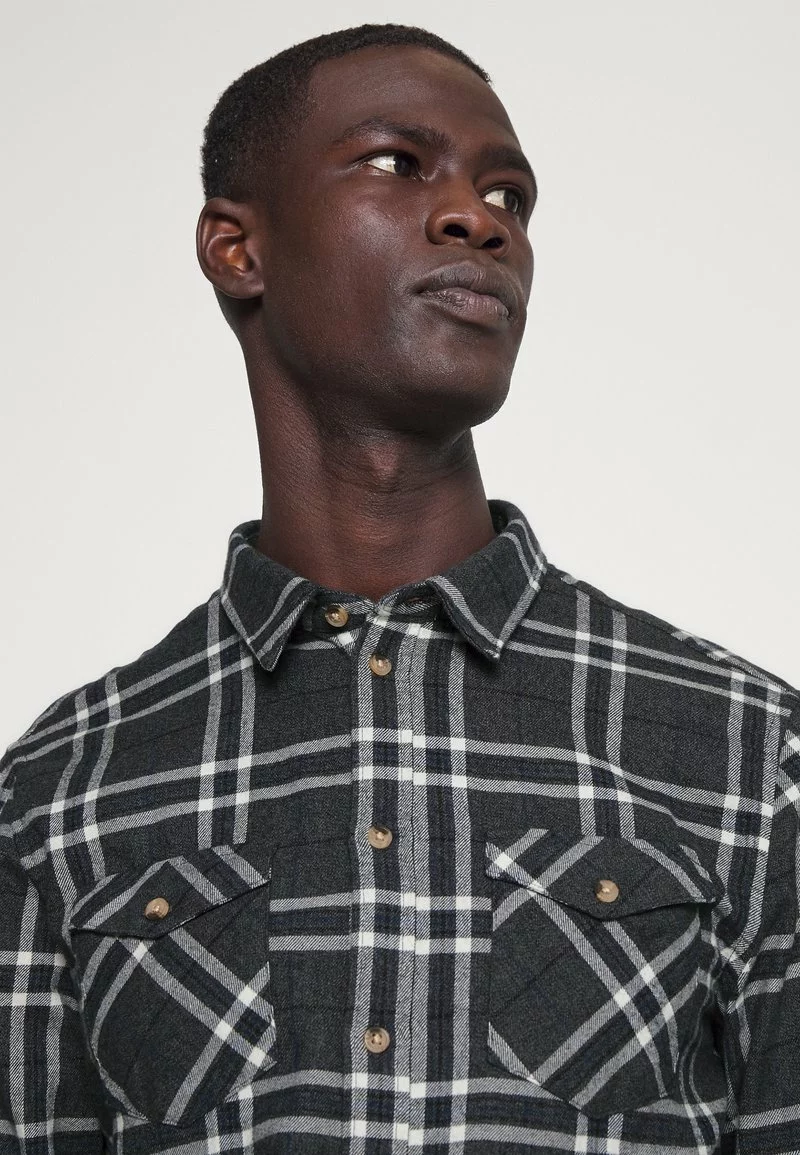 Pier One Uomo Camicia - Mottled Dark Grey 9 Pier One Uomo Camicia - Mottled Dark Grey - immagine 7