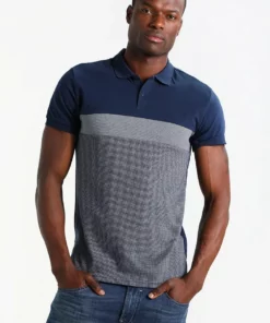 Pier One Uomo Polo - Dark Blue/mottled Grey