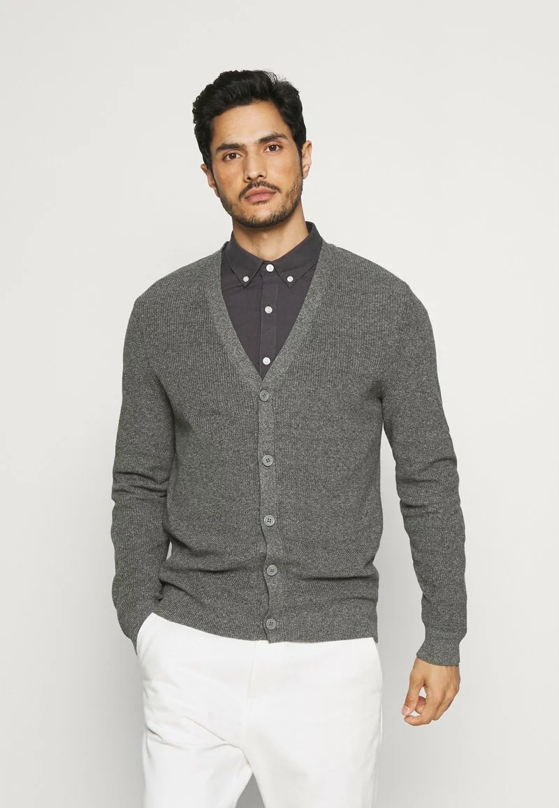 Pier One Uomo Cardigan - Mottled Grey 3 Pier One Uomo Cardigan - Mottled Grey