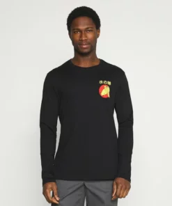 Pier One Uomo Maglietta A Manica Lunga - Black