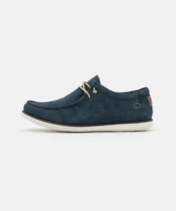 Pier One Uomo LEATHER - Stringate Sportive - Dark Blue