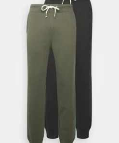 Pier One Uomo 2er PACK - Pantaloni Sportivi - Olive/black