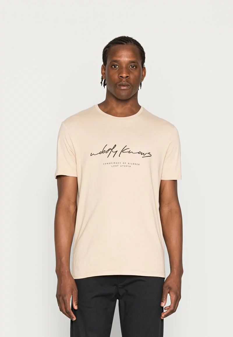 Pier One Uomo T-shirt Con Stampa - Tan 3 Pier One Uomo T-shirt Con Stampa - Tan