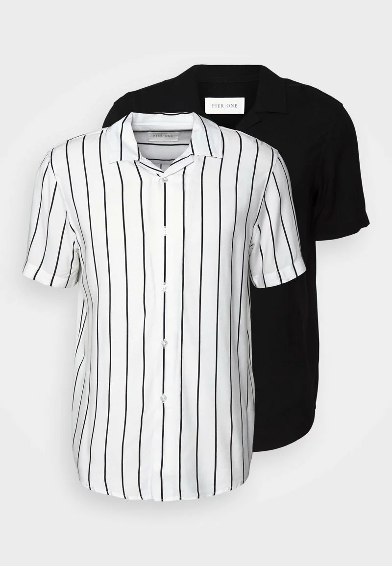 Pier One Uomo 2 PACK - Camicia - Black/white 12 Pier One Uomo 2 PACK - Camicia - Black/white - immagine 10