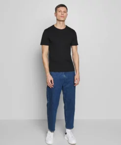 Pier One Uomo 5 PACK - T-shirt Basic - Black/white/blue