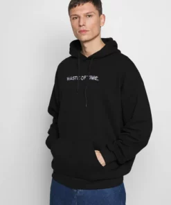Pier One Uomo WASTE OF TIME HOOD - Felpa Con Cappuccio - Black