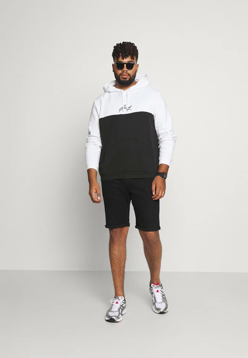 Pier One Uomo Felpa Con Cappuccio - Black- White 4 Pier One Uomo Felpa Con Cappuccio - Black- White - immagine 2