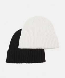Pier One 2 PACK UNISEX - Berretto - Black/off-white