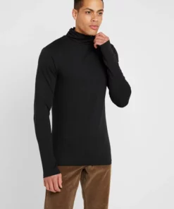 Pier One Uomo Maglietta A Manica Lunga - Black