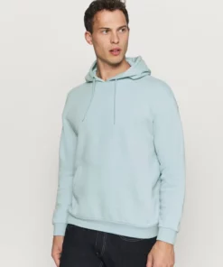 Pier One Uomo PLAIN SKATER HOODY - Felpa Con Cappuccio - Light Blue