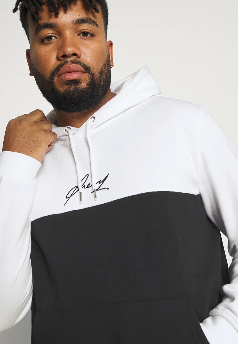 Pier One Uomo Felpa Con Cappuccio - Black- White 6 Pier One Uomo Felpa Con Cappuccio - Black- White - immagine 4