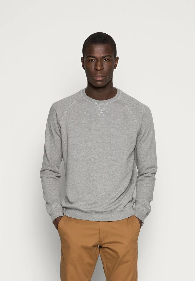 Pier One Uomo 2er Pack CREW NECK - Felpa - Mottled Light Grey/black 4 Pier One Uomo 2er Pack CREW NECK - Felpa - Mottled Light Grey/black - immagine 2