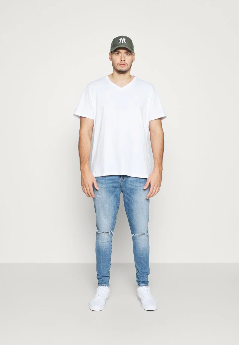 Pier One Uomo 3 PACK - T-shirt Basic - White 3 Pier One Uomo 3 PACK - T-shirt Basic - White