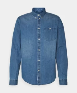 Pier One Uomo DENIM SHIRT - Camicia - Blue Denim