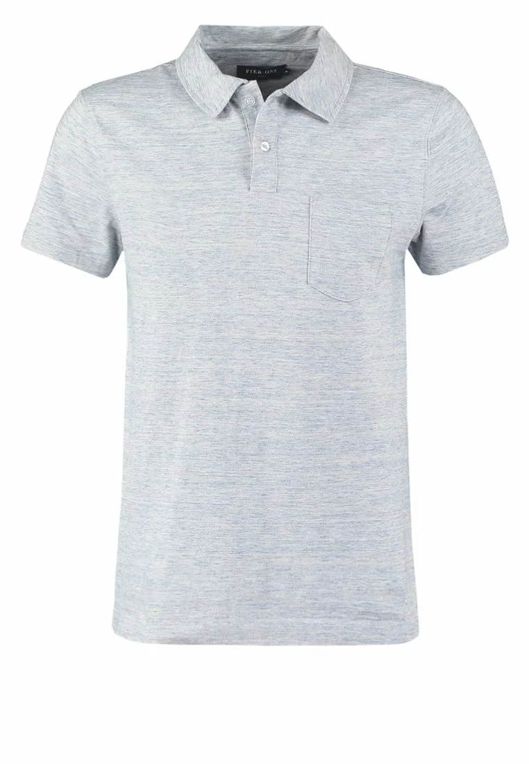 Pier One Uomo Polo - Light Blue Melange 7 Pier One Uomo Polo - Light Blue Melange - immagine 5