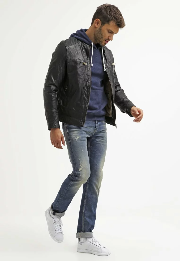 Pier One Uomo Felpa Con Cappuccio - Dark Blue Melange 4 Pier One Uomo Felpa Con Cappuccio - Dark Blue Melange - immagine 2