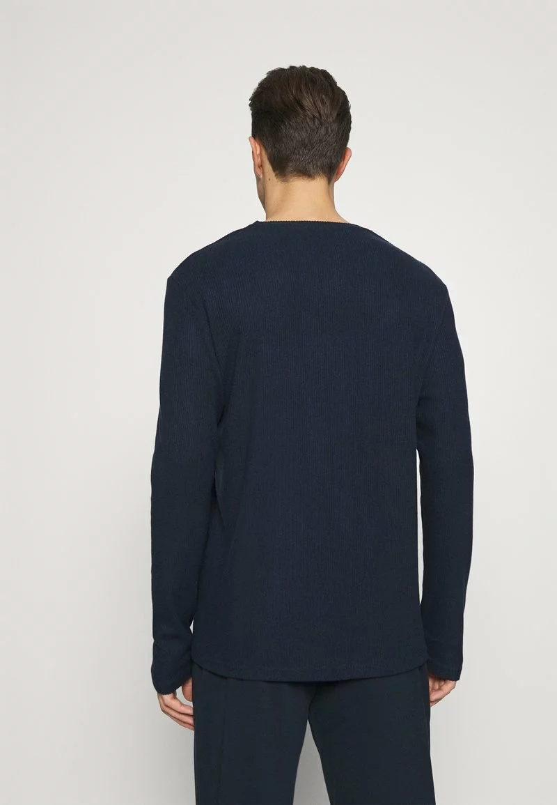 Pier One Uomo RIBBED LOUNGE TOP - Maglia Del Pigiama - Dark Blue 5 Pier One Uomo RIBBED LOUNGE TOP - Maglia Del Pigiama - Dark Blue - immagine 3
