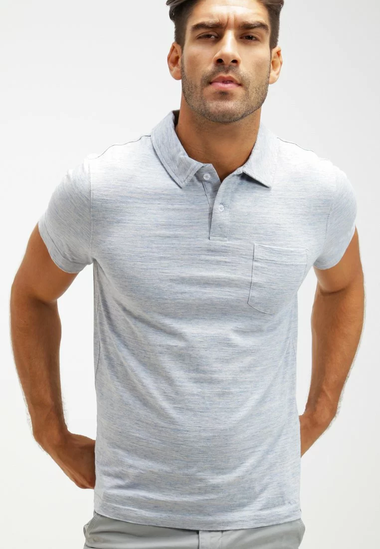 Pier One Uomo Polo - Light Blue Melange 3 Pier One Uomo Polo - Light Blue Melange