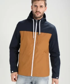 Pier One Uomo Giacca Leggera - Dark Blue / Camel