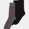 Pier One Uomo VALENTINES SOCK 3 PACK - Calze - Black/red/mottled Grey -Offerta Economica Pier One a9b6d7937a314a60bd8f6bbefda4ced3