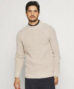 Pier One Uomo CHUNKY MOCKNECK JUMPER - Maglione - Mottled Beige