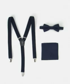 Pier One Uomo SUSPENDER/HOSENTRÄGER SET - Fazzoletti Da Taschino - Dark Blue