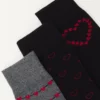 Pier One Uomo VALENTINES SOCK 3 PACK - Calze - Black/red/mottled Grey -Offerta Economica Pier One be1022d8ccd7420dbfcdb9db58dc721e