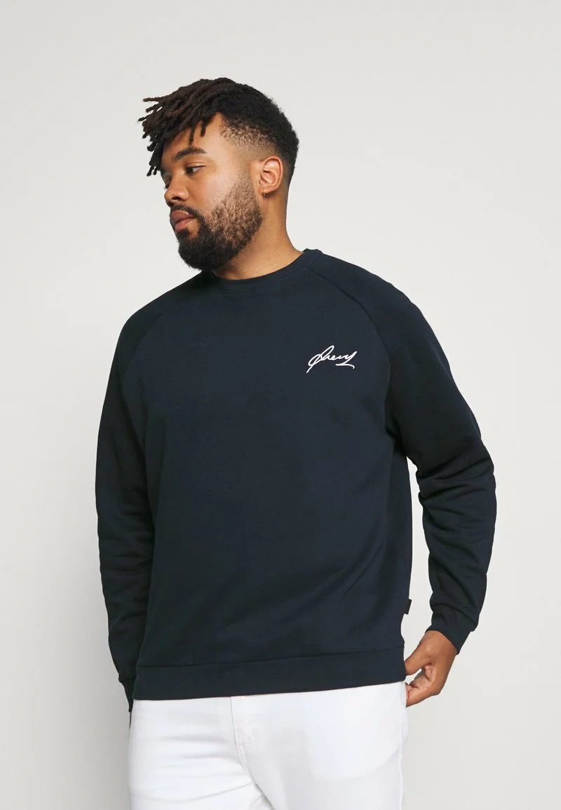 Pier One Uomo BIGBIG BASIC SCRIPT CREW - Felpa - Dark Blue 3 Pier One Uomo BIGBIG BASIC SCRIPT CREW - Felpa - Dark Blue