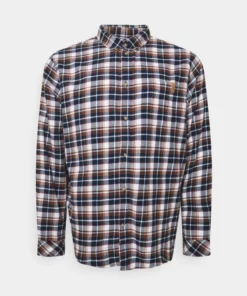 Pier One Uomo Camicia - Dark Blue/brown