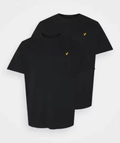 Pier One Uomo 2 PACK - T-shirt Basic - Black/black