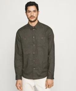Pier One Uomo Camicia - Mottled Dark Green