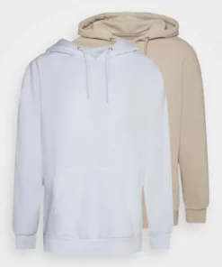 Pier One Uomo 2 Pack - Felpa Con Cappuccio - Beige/white