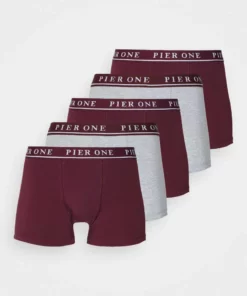 Pier One Uomo 5 PACK - Culotte - Bordeaux/mottled Grey