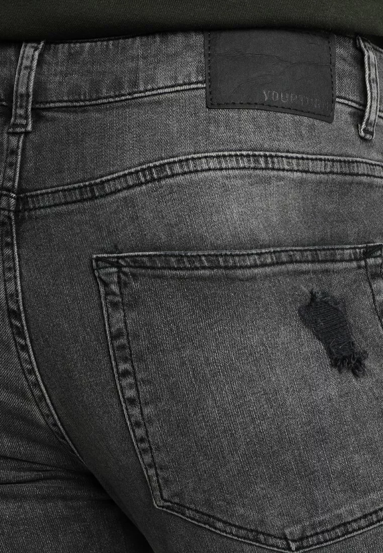 Pier One Uomo Jeans Skinny Fit - Black Denim 8 Pier One Uomo Jeans Skinny Fit - Black Denim - immagine 6