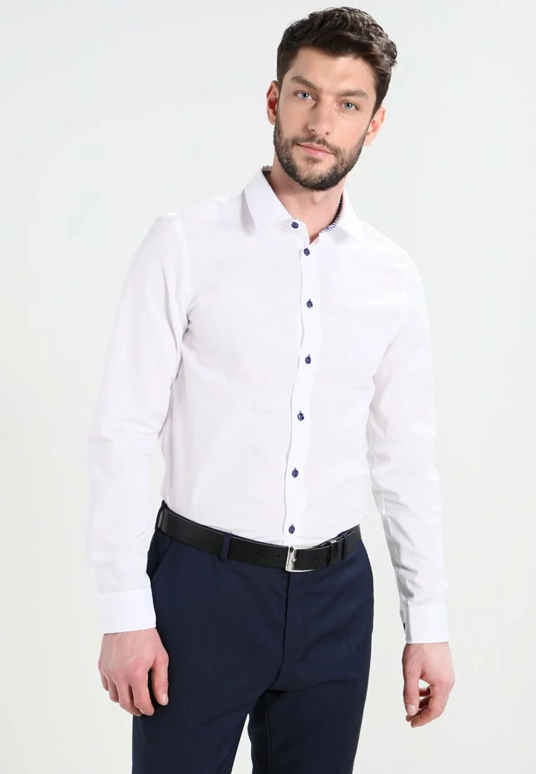 Pier One Uomo Camicia - White/blue 3 Pier One Uomo Camicia - White/blue