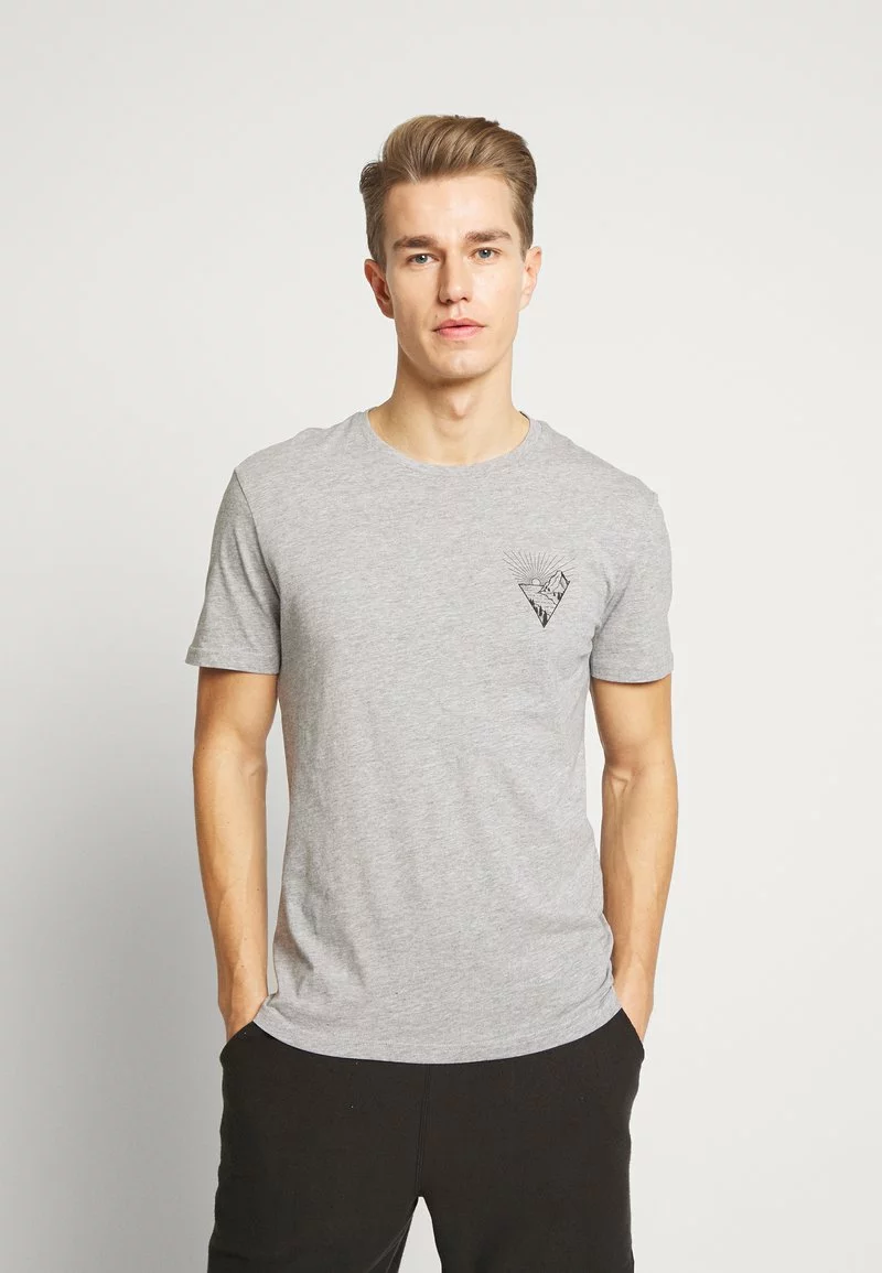Pier One Uomo T-shirt Con Stampa - Mottled Grey 3 Pier One Uomo T-shirt Con Stampa - Mottled Grey