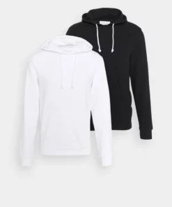 Pier One Uomo 2 PACK - Felpa Con Cappuccio - Black/white