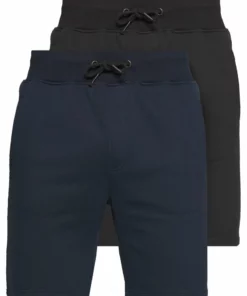 Pier One Uomo 2 PACK - Shorts - Dark Blue/black
