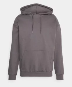 Pier One Uomo PLAIN SKATER HOODIE - Felpa - Dark Grey