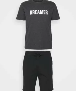 Pier One Uomo Pigiama - Mottled Dark Grey/black