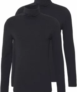 Pier One Uomo 2 PACK - Maglietta A Manica Lunga - Black