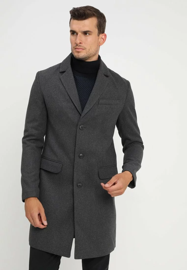 Pier One Uomo Cappotto Classico - Mottled Grey 3 Pier One Uomo Cappotto Classico - Mottled Grey