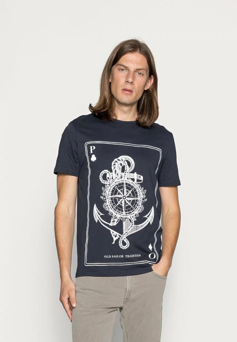 Pier One Uomo T-shirt Con Stampa - Dark Blue 3 Pier One Uomo T-shirt Con Stampa - Dark Blue