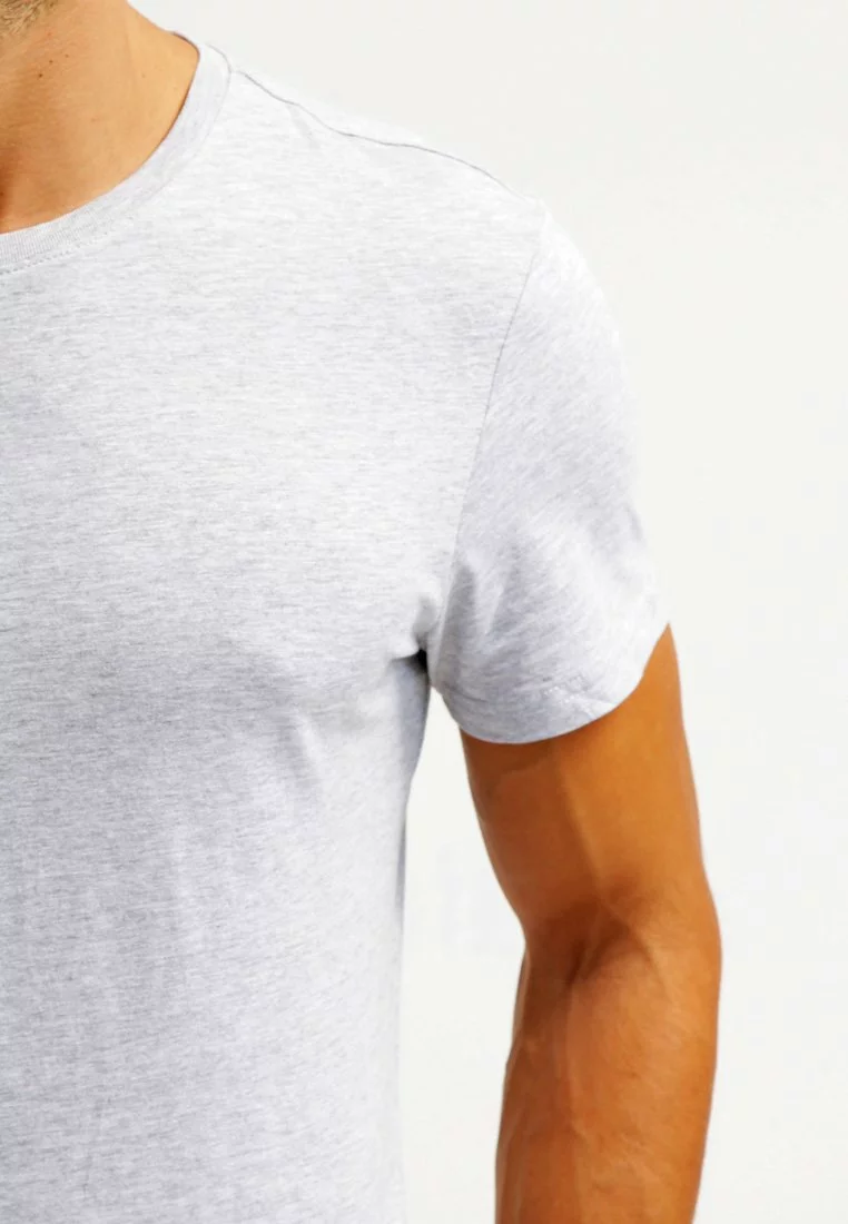 Pier One Uomo T-shirt Basic - Light Grey Melange 8 Pier One Uomo T-shirt Basic - Light Grey Melange - immagine 6