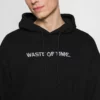 Pier One Uomo WASTE OF TIME HOOD - Felpa Con Cappuccio - Black -Offerta Economica Pier One f9da2fdfbf654bf09b226b223f3c39d5