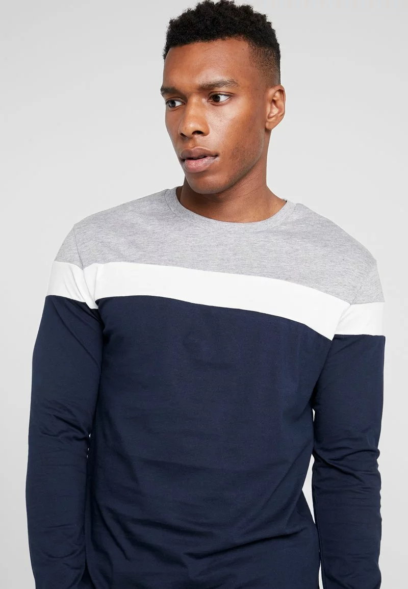 Pier One Uomo Maglietta A Manica Lunga - Grey/dark Blue 7 Pier One Uomo Maglietta A Manica Lunga - Grey/dark Blue - immagine 5